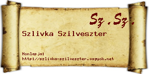 Szlivka Szilveszter névjegykártya